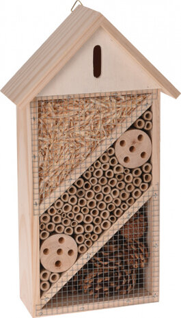 insectenhotel 20 x 8,5 x 36 cm hout naturel