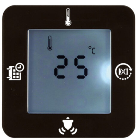 wekker 3-in-1 digitaal 6,5 x 6,5 cm zwart