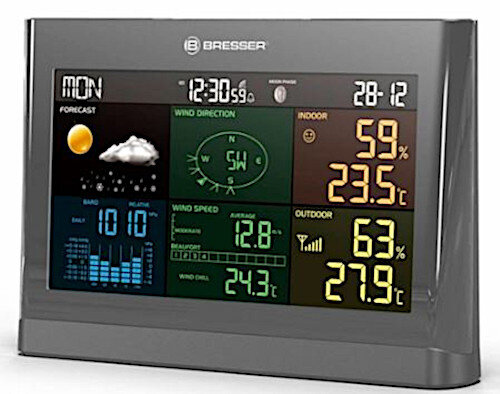 weerstation Comfort 5-in-1 20 x 13,8 cm grijs