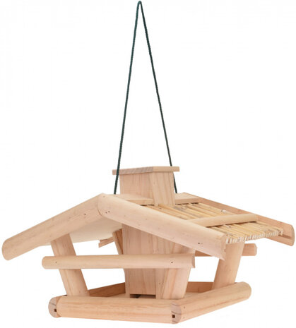 vogelhuis 42 x 25 x 22 cm hout/riet naturel