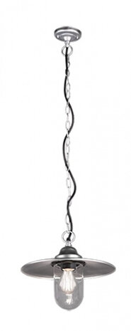 hanglamp Brenta 120 cm 1 x E27 aluminium 40 watt zilver