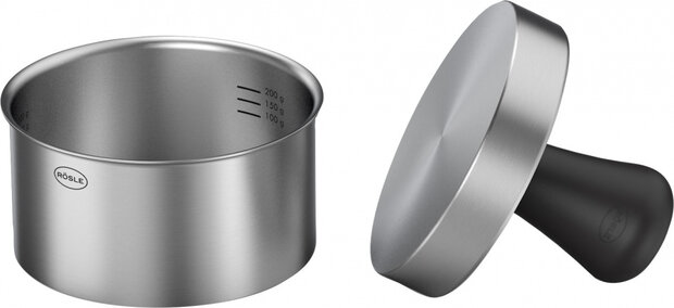 hamburgerpers Pro 12 x 9 cm RVS zilver