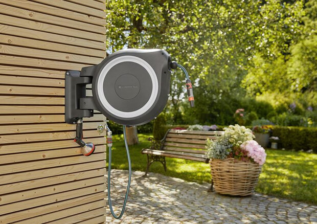 tuinslangbox RollUp 35 m kunststof grijs XL
