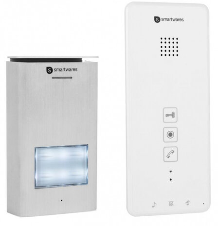 intercominstallatie DIC-21112 aluminium wit/zilver
