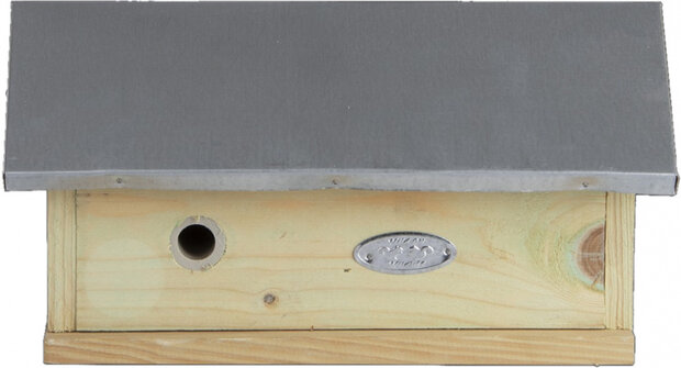 hommelhuis 29 x 17 x 15 cm hout/zink naturel