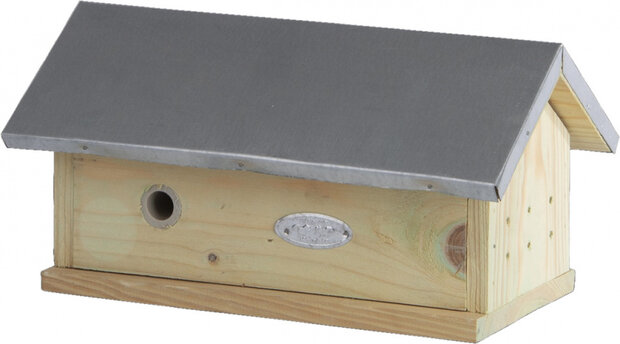 hommelhuis 29 x 17 x 15 cm hout/zink naturel