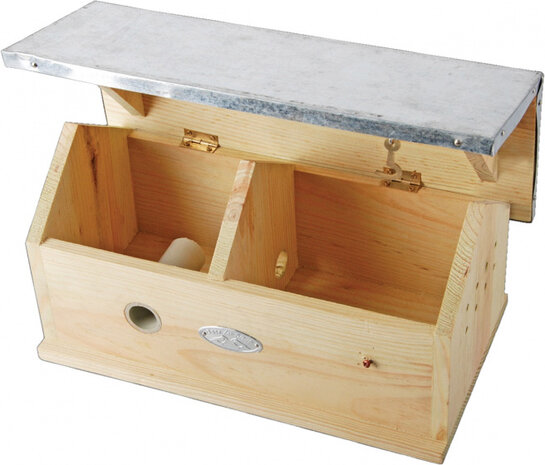 hommelhuis 29 x 17 x 15 cm hout/zink naturel