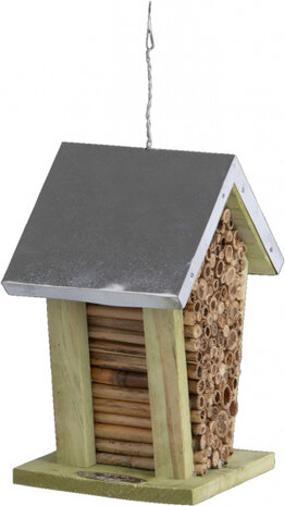 bijenhuis 15,2 x 20 cm hout/bamboe naturel