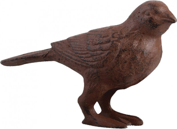 tuinbeeld Vogel 12,1 x 8 cm gietijzer bruin