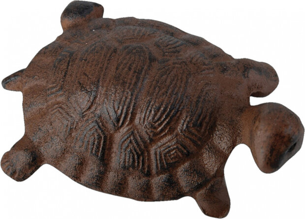 tuinbeeld Schildpad 11,4 cm gietijzer bruin