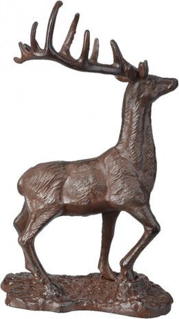 tuinbeeld Hert 20,3 x 32,8 cm gietijzer bruin