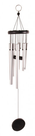 windgong S 9,1 x 56,5 cm aluminium chroom/zwart