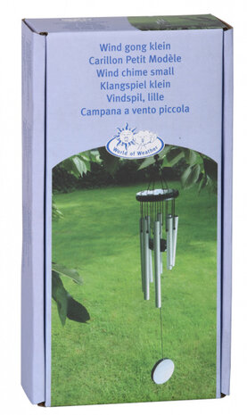 windgong S 9,1 x 56,5 cm aluminium chroom/zwart