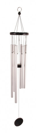 windgong M 12,3 x 77 cm aluminium chroom/zwart
