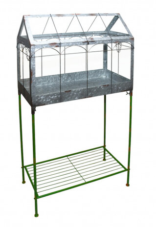 kweekkas op standaard 114,5 cm ijzer grijs/groen