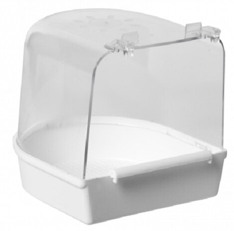 vogelbad groot 13 x 12 cm transparant/wit