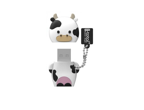 Usb-stick koe 9,5 x 4,5 cm 16GB zwart/wit