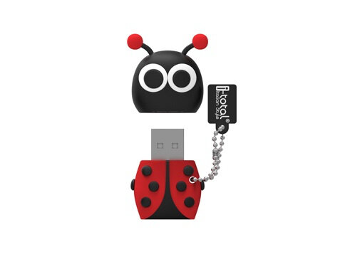 Usb-stick lieveheersbeestje 9,5 x 4,5 cm 16GB zwart/rood