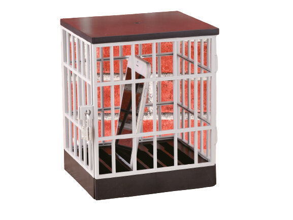 telefoon kooi 15 x 13 x 19 cm zwart/wit