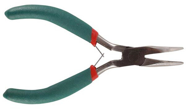 gebogen punttang VT055 125 mm staal zilver/groen
