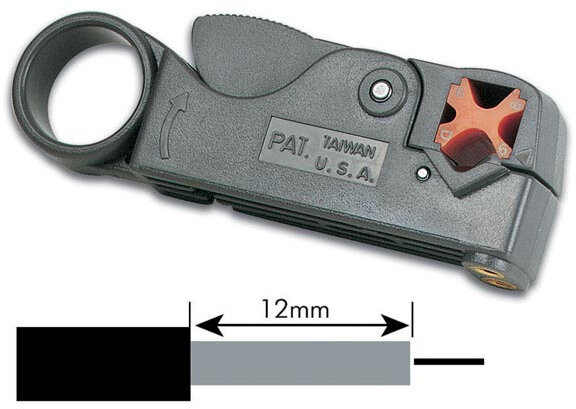 coaxkabelstripper RG58-RG59 12 mm grijs
