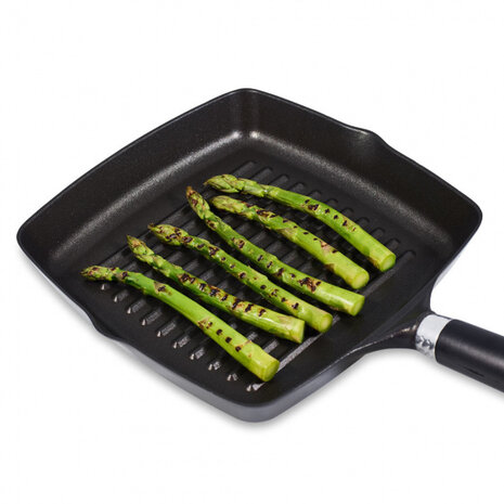 grillpan vierkant 27 cm aluminium zwart