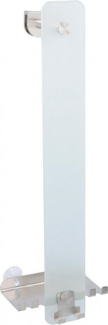 handdoekhouder 59 x 13 cm glas/RVS zilver/grijs