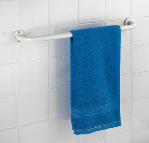 handdoekrek basic 66 x 6 x 9,5 cm RVS wit