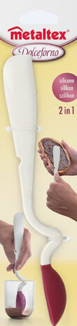 2-in-1 lepel en spatel Dolceforno siliconen wit/paars
