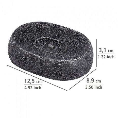 zeephouder Puro 12,5 x 8,9 cm polyresin antraciet