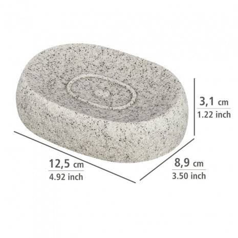 zeephouder Puro 12,5 x 8,9 cm polyresin grijs