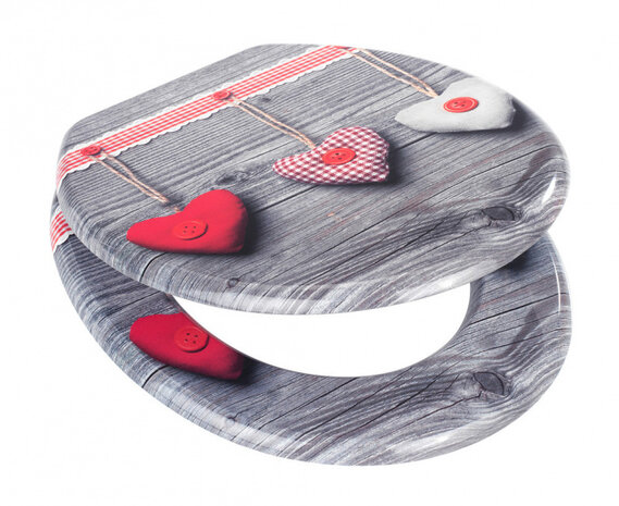 toiletbril harten 35,5 x 42,5 cm houtvezels grijs 1st.