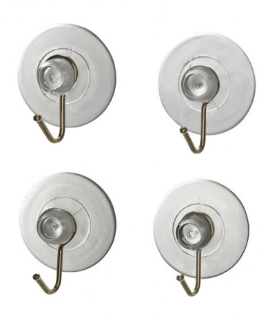 afzuighaak 4 cm nikkel transparant 4 stuks