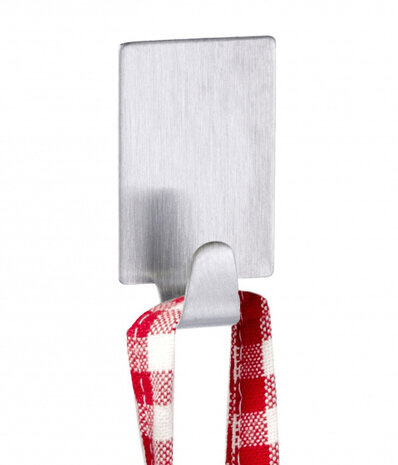 plakhaken rechthoek RVS zilver 4 stuks