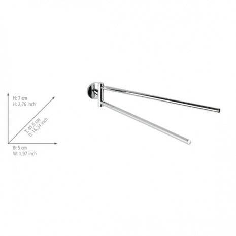 handdoekhouder Cuba 41,5 cm zink chroom