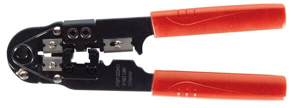 krimptang modulaire connector 8P8C (RJ45) staal rood