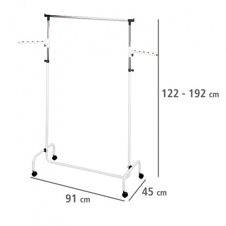 kledingrek Trio 122 x 91 cm staal zilver