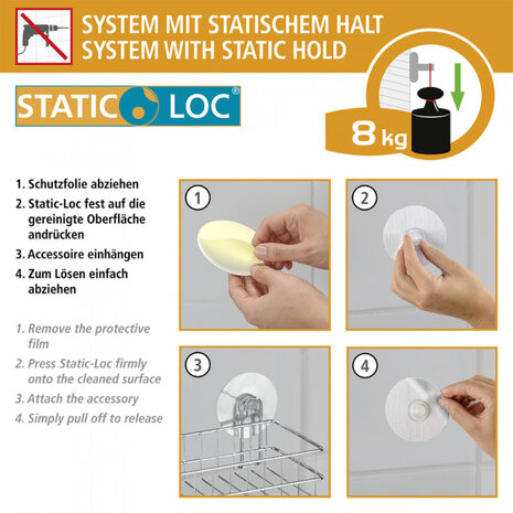 wandhaak Static-Loc Duo Osimo 8 x 3,2 cm transparant
