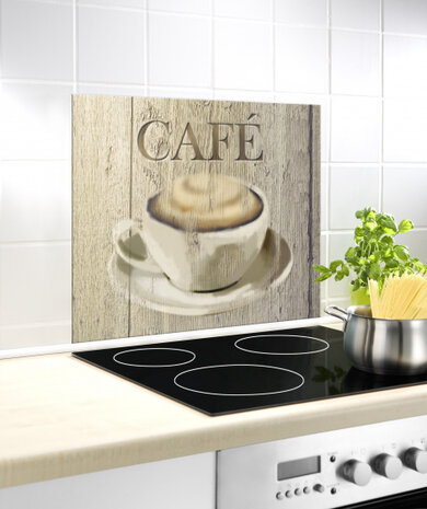 spatbescherming Caf&eacute; 60 x 50 cm glas zwart