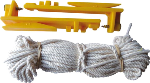 metselkoordset 15 meter nylon wit/geel 3-delig