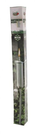 tuinfakkel 120 cm RVS zilver