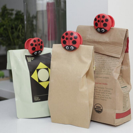 vershoudklemmen lieveheersbeestje 4 cm rood 6 stuks