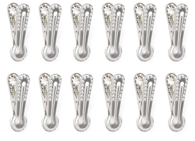 vershoudklemmen 6 x 2 cm aluminium zilver 10 stuks