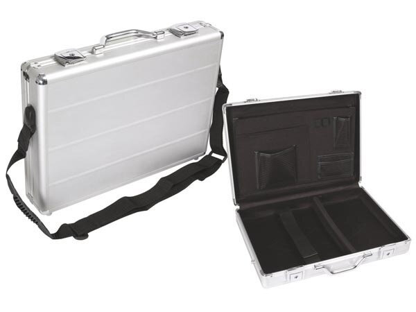 laptopkoffer 425 x 305 x 80 mm aluminium 10,3 L zilver