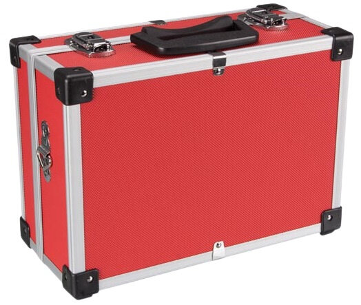 gereedschapskoffer 11 liter aluminium rood/zilver