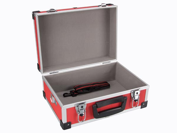 gereedschapskoffer 11 liter aluminium rood/zilver