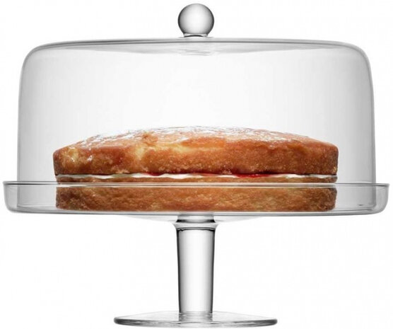 cakeplateau met deksel Klara 33 x 30 cm glas transparant