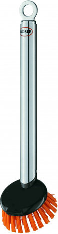afwasborstel Keuken 24,5 cm RVS/polyester zilver/zwart
