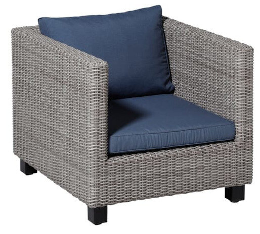 loungekussen Panama 60 x 43 x 10 cm polykatoen blauw
