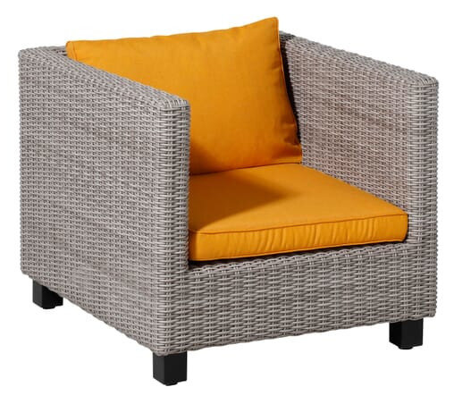 loungekussen Panama 60 x 43 x 10 cm polykatoen geel